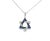 Religious 14K White Gold Sapphire Star of David Pendant Necklace Estate by EFFY For Sale - Image 3 of 3