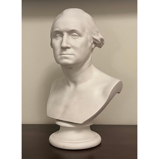 Antique 19th Century English Parian Porcelain Bust of President George Washington After Houdon For Sale - Image 14 of 16