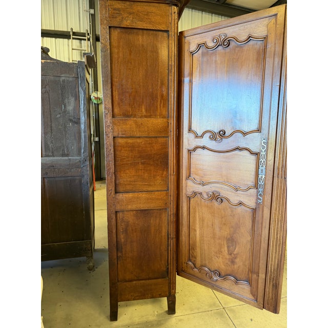 Brown 18th Century French Provincial Walnut Armoire For Sale - Image 8 of 8