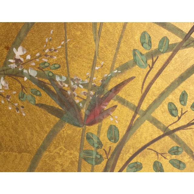 1960s Shōwa Era Japanese Painted Byobu Screen "Chrysanthemums" For Sale - Image 13 of 18