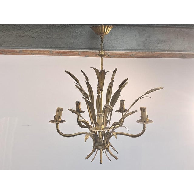Five-Arm Wheat Ear Chandelier For Sale - Image 14 of 14