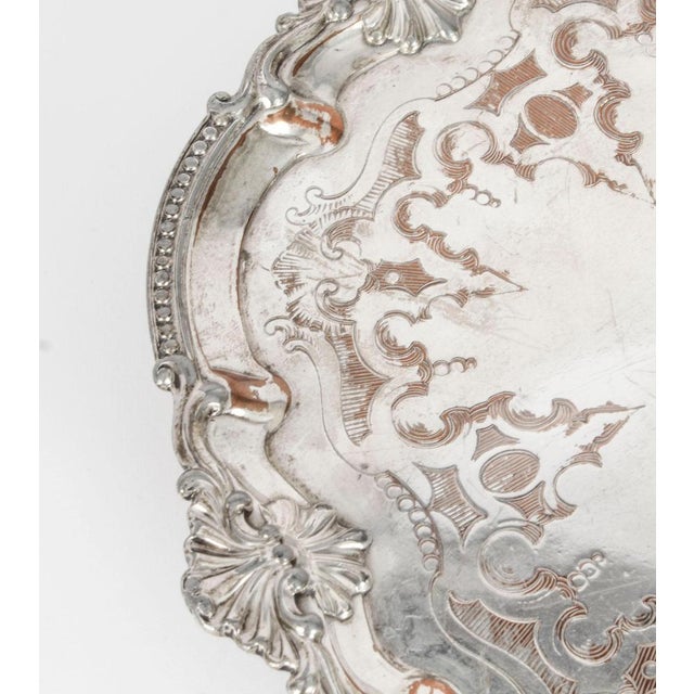 Gold Antique George III Sheffield Silver-Plated Tray, 18th Century For Sale - Image 8 of 13