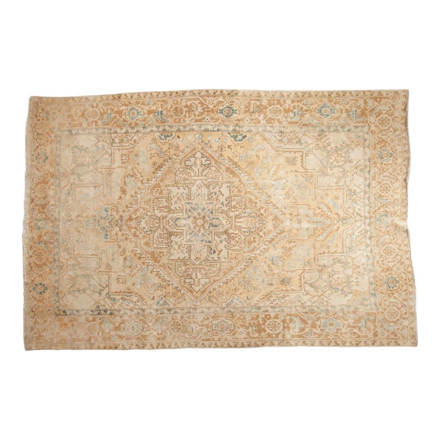 Vintage Distressed Heriz Carpet - 7'3" X 11' For Sale