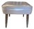 Vintage Mid-Century Modern Taupe Vinyl Ottoman Footstool For Sale