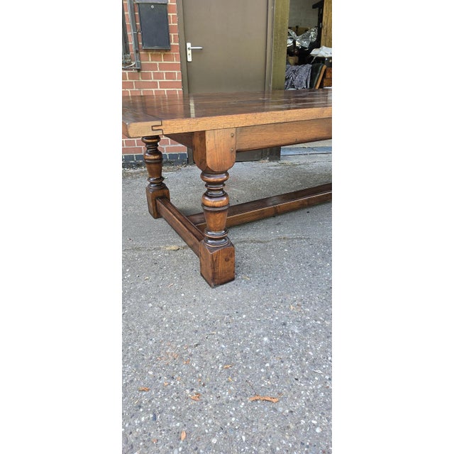 Farmhouse Plank Oak Refrectory Dining Table For Sale - Image 18 of 18