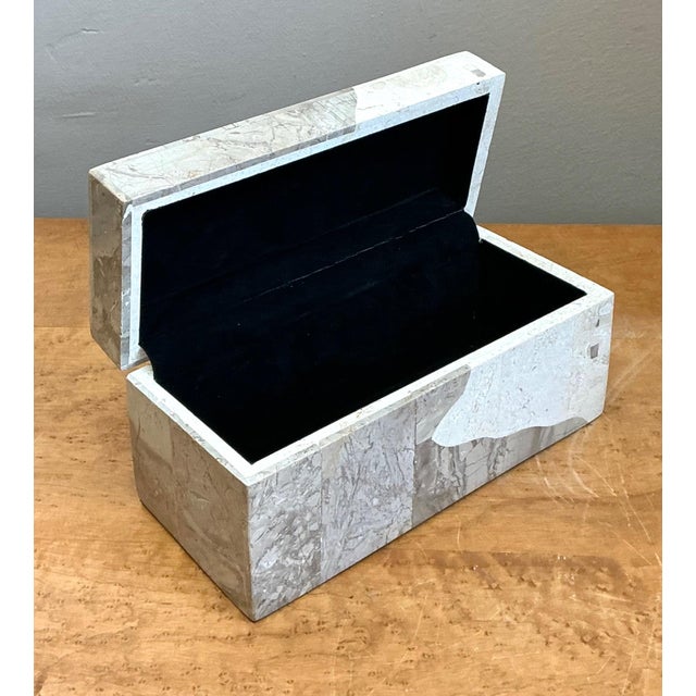 Beige Vintage Tessellated Stone Box For Sale - Image 8 of 14