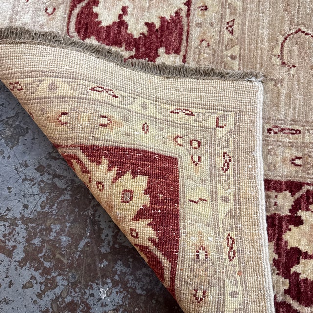 6ft 4in × 8ft 5in Hand-Knotted Pak-Veg Floral Border Area Rug For Sale - Image 12 of 12