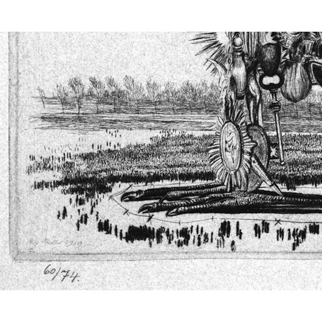 Das Grosse Tier II is an original etching and drypoint, realized by Richard Müller in 1919, signed on the plate, numbered...