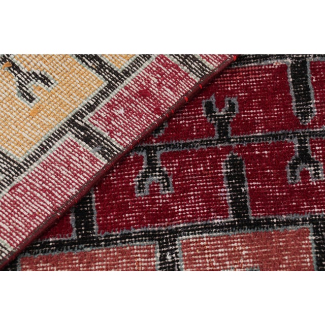 Purple Vintage Zeki Müren Rug With Polychromatic Geometric Stripes From Rug & Kilim For Sale - Image 8 of 8