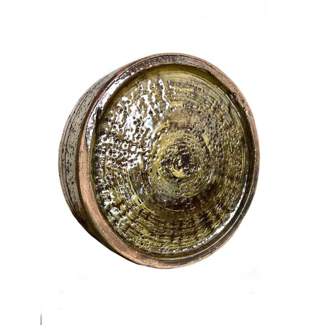 Italy Mid Century 1950s Hand Painted Green Ceramic Ashtray Bowl Catch All / Raymor Bitossi Aldo Londi For Sale In Cleveland - Image 6 of 6