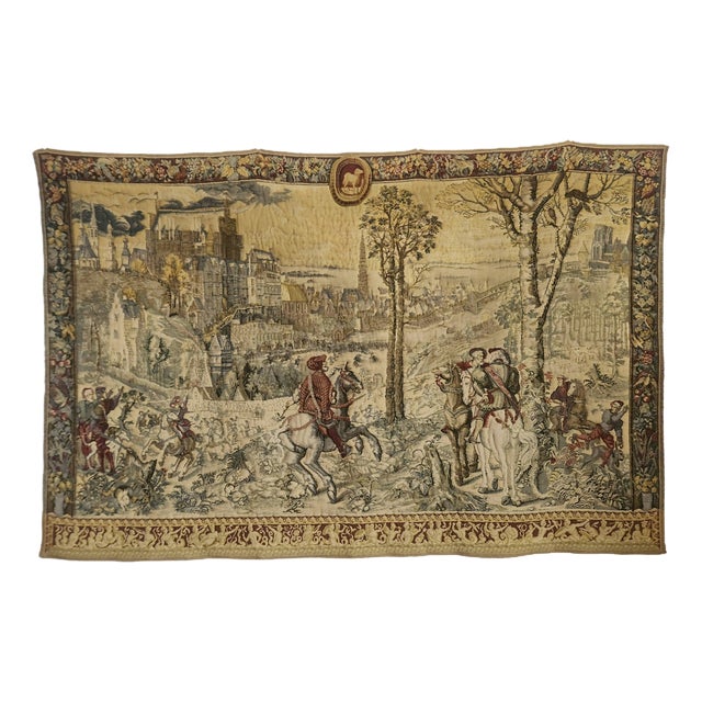 Medieval Hunts of Maximilian Wool Tapestry, Brussels, 1960s For Sale