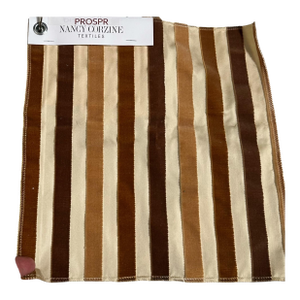 14 Yards Modern Nancy Corzine Silk Cut Velvet - Boucheron Stripe Tobacco