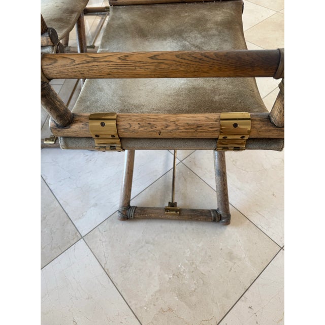 1960s Rare Set of 4 McGuire Director’s Chairs For Sale - Image 5 of 12