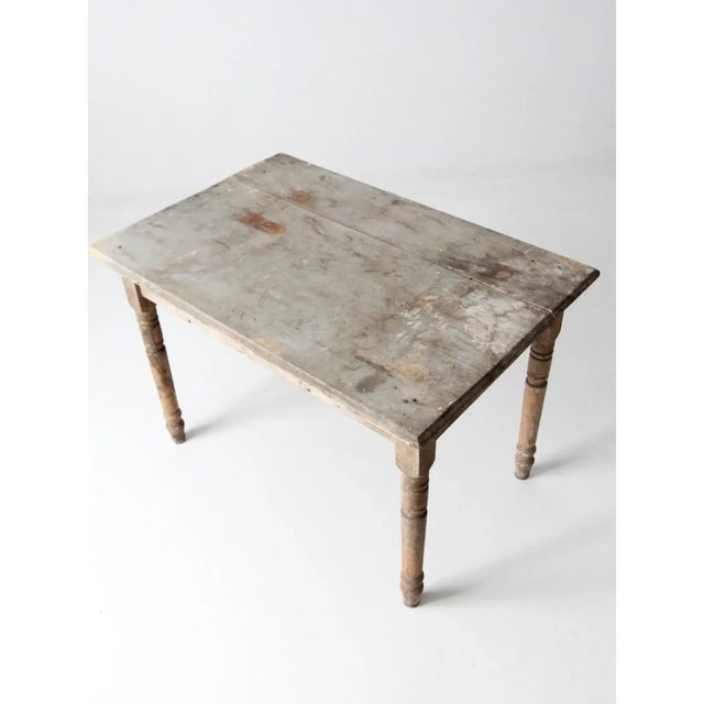 Farmhouse Antique Table With Drawer For Sale - Image 3 of 13