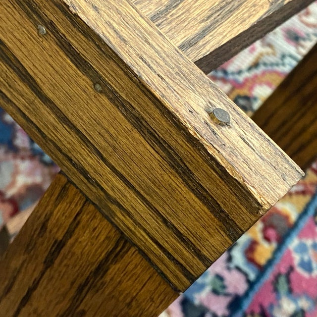 Vintage Italian Tile & Solid Oak Six Bottle Table Top Wine Rack For Sale - Image 11 of 13