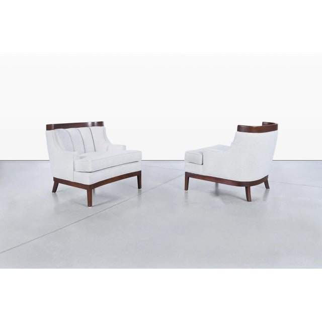 Mid-Century Modern Mid-Century Modern Sculptural Walnut Lounge Chairs After Erwin Lambeth For Sale - Image 3 of 12