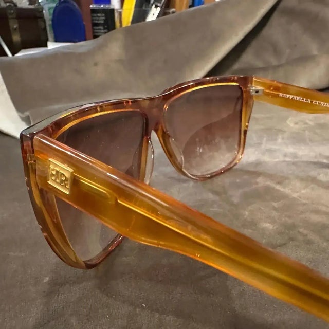 1990s High Quality Brown Acetate Jewel Sunglasses by Raffaella Curiel For Sale - Image 9 of 11