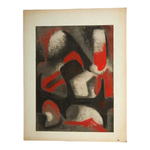 Mid 20th Century MCM Carolyn Harris Abstract Pastel