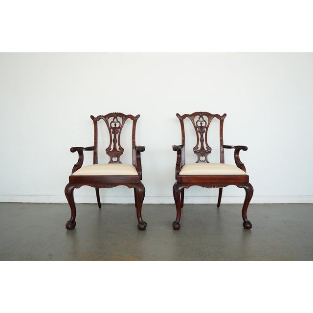 Maitland - Smith Vintage Maitland Smith Chippendale Armchairs (Set of 4) For Sale - Image 4 of 16