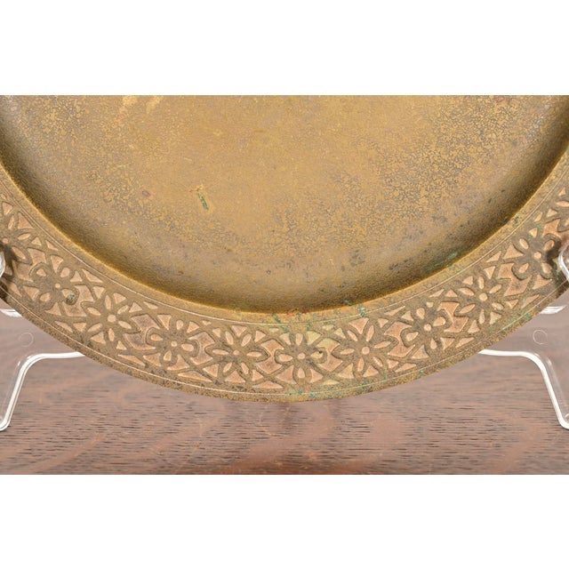 Metal Tiffany Studios New York Bronze Doré Plate With Decorative Border For Sale - Image 7 of 11