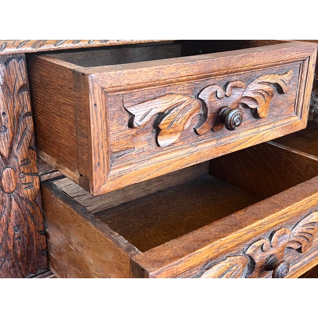 Antique Spanish Oak Desk, 1900 For Sale - Image 4 of 10