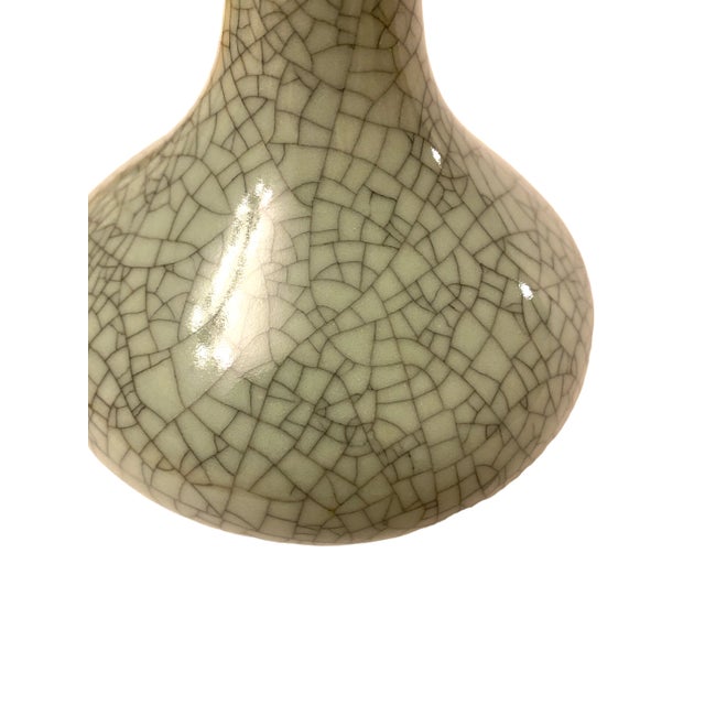 Vintage Chinese Celadon Crackle Glaze Vase For Sale In San Francisco - Image 6 of 7