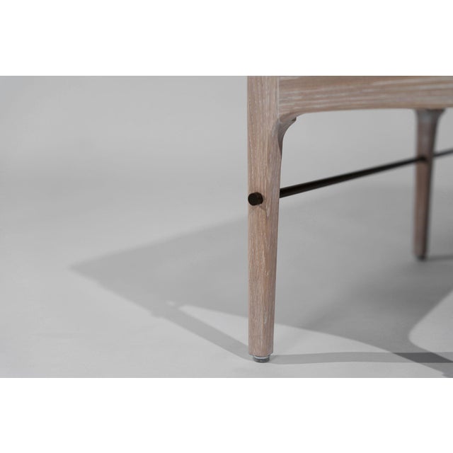 Carlos Solano-Granda Linear Bench in Limed Oak and Bronze Series 60 For Sale - Image 12 of 18