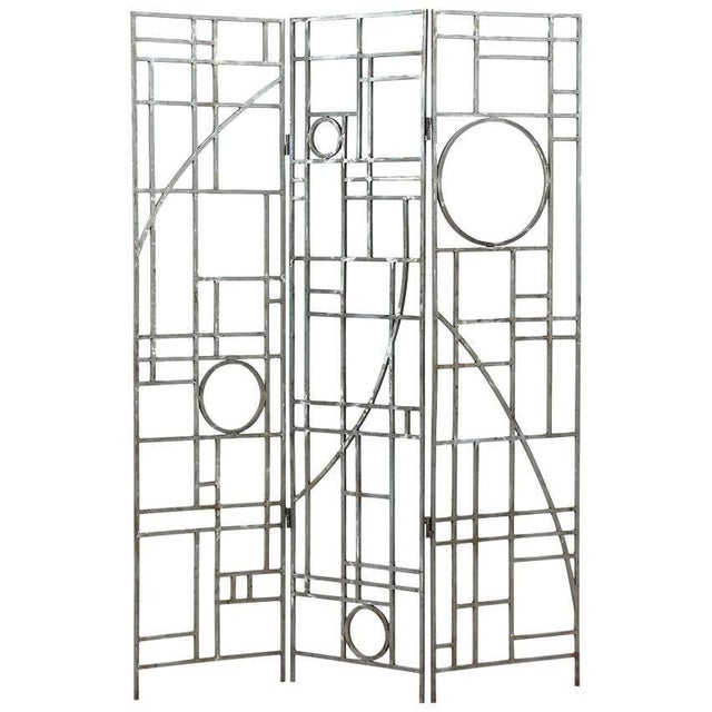 Post-Modern folding room divider designed by Robert Sonneman for George Kovacs in the United States, circa 1990. This...