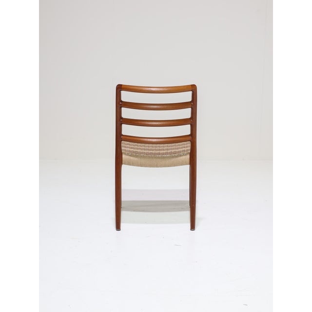 Wood Vintage Model 85 Dining Chairs in Teak and Papercord by N.O. Møller for J.L. Møllers, 1960s, Set of 6 For Sale - Image 7 of 17