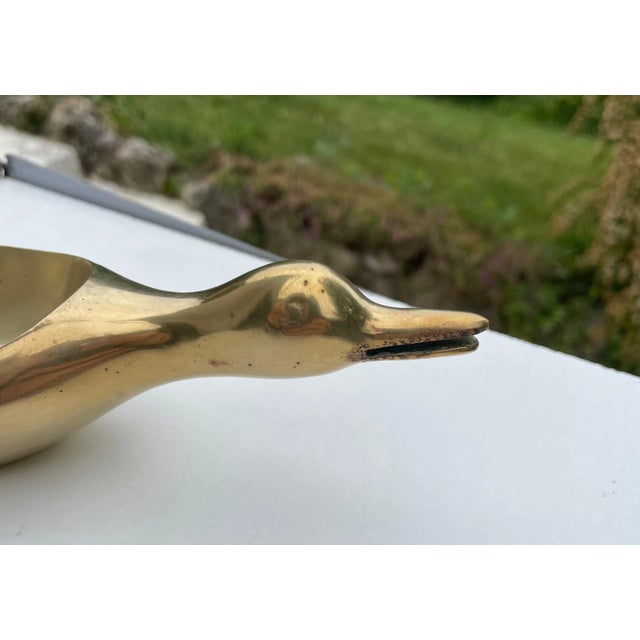 French Golden Sculptural Ashtray in Solid Brass, 1970 For Sale - Image 4 of 8