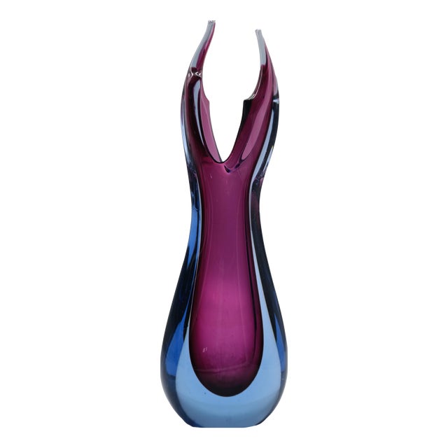 Submerged Murano Glass Vase by Flavio Poli for Seguso, Italy, 1960s For Sale