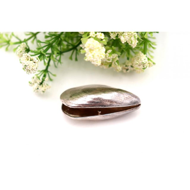 Silver Mussel-Shaped Pill Box For Sale - Image 5 of 6