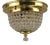 Brass Ceiling Light with Faceted Crystal Glass Beads, France, 1920s For Sale