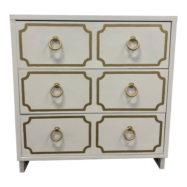 Dorothy Draper Inspired Espana Painted Nightstand Chest For Sale