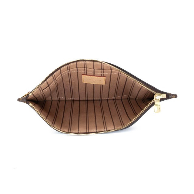 Animal Skin Louis Vuitton Neverfull Monogram Canvas Gold-Tone Hardware Wristlet Bag For Sale - Image 7 of 11