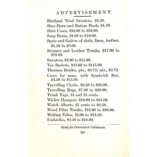 Traditional Brooks Brothers Customs Regulations a Companion Book "Going to Europe" 1911 For Sale - Image 3 of 10