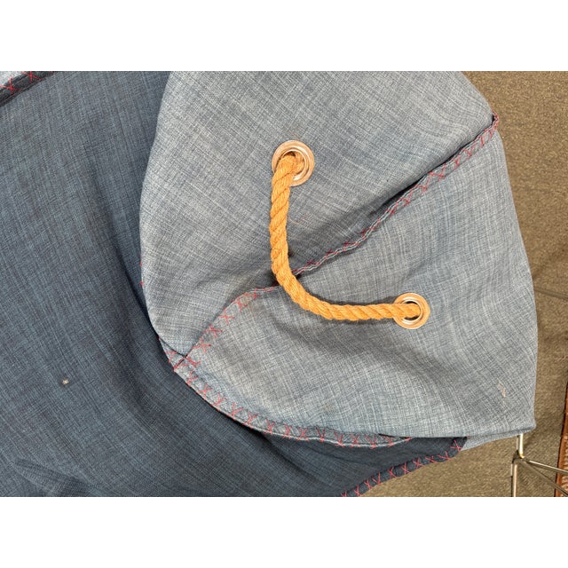 Nautical Two Toned Denim Lounge Bean Bag Chair For Sale - Image 4 of 12