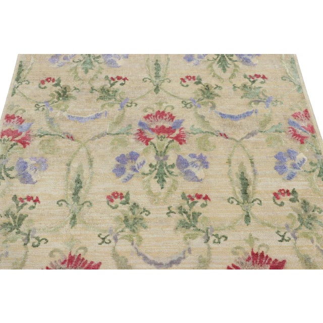 Hand-knotted in wool and silk, this 4x5 modern rug is a bold addition to Rug & Kilim’s Block Print Collection—an...