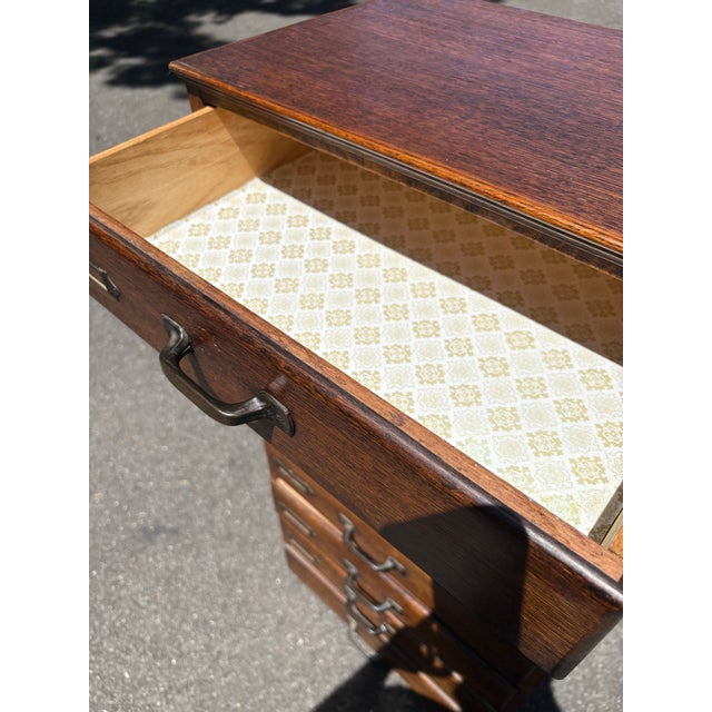 Wood Antique Oak Multi-Drawer Cabinet, Late 19th Century For Sale - Image 7 of 7