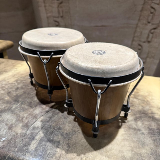 Wood Lp (Latin Percussion) Cp Traditional Bongos in a Natural Wood Finish For Sale - Image 7 of 11