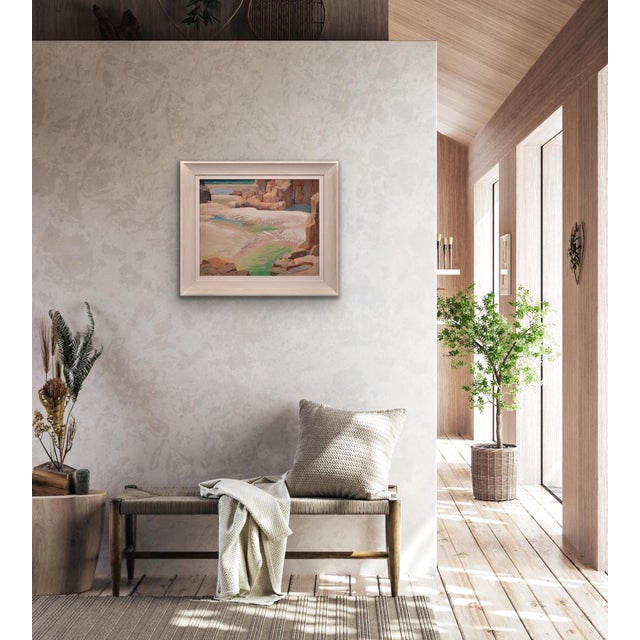 Stanley Horace Gardiner, Tide Pools, Porthcurno Beach, Cornwall. 1930s, Oil Painting, Framed For Sale - Image 10 of 18