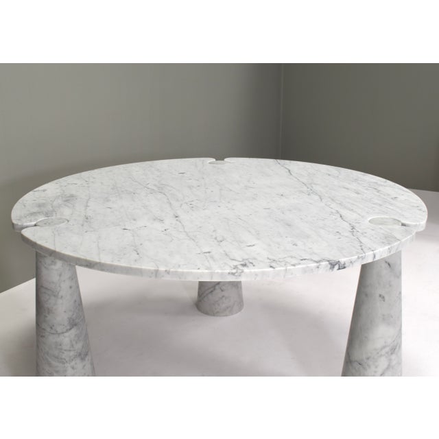 Carrara Marble Eros Round Dining Table by Angelo Mangiarotti for Skipper, Italy, 1970s For Sale - Image 4 of 10