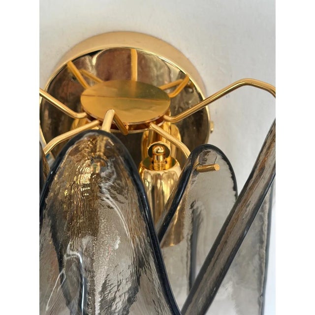 Modern Art Glass Rondini Wall Sconces in Smoked Fumè Murano Style by Simoeng, Set of 2 For Sale - Image 9 of 11