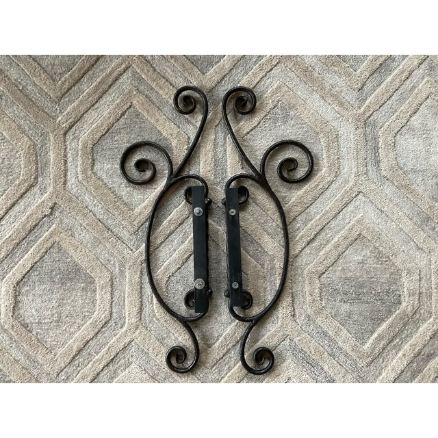 Custom Hand-Forged Wrought Iron Door Pulls For Sale - Image 4 of 10