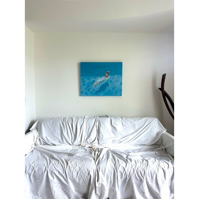 Cerulean "Connecting the Dots" Original Modern Oil Painting, by Jennifer Hohlfelder For Sale - Image 8 of 10
