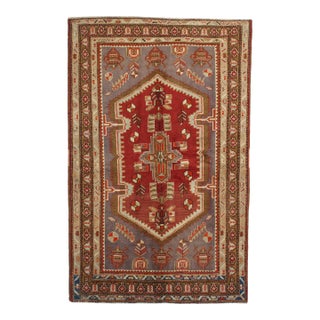 Vintage Hand-Knotted Persian Mousel Rug 4'2" X 6'8" For Sale