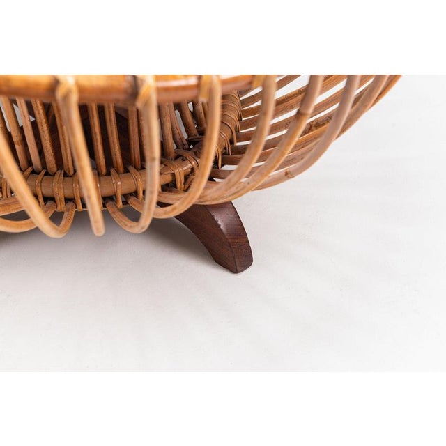 Lounge Chair in Rattan and Teak in the style of Franco Albini, Italy, 1950 For Sale - Image 12 of 15