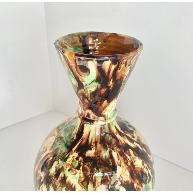 Mid 20th Century Vintage French Jaspé Wine Carafe For Sale - Image 4 of 12