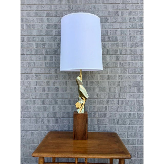 Brass Mid-Century Modern Richard Barr Laurel Table Lamp, Circa 1965 For Sale - Image 8 of 8