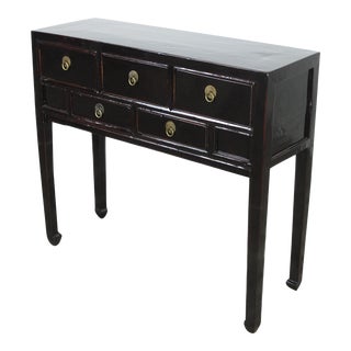 Vintage Dark Brown Hallway Console Table For Sale